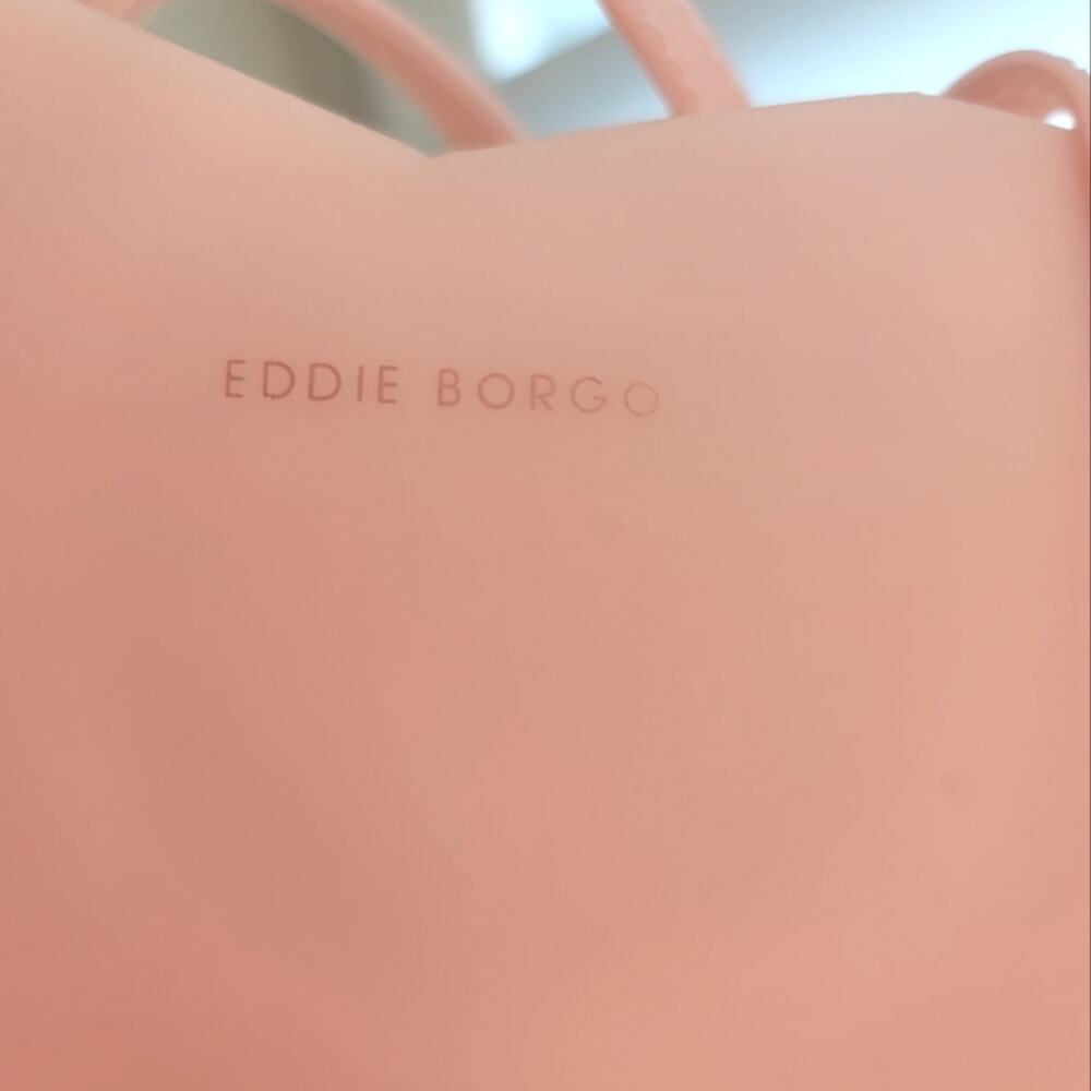 EDDIE BORGO Neiman Marcus Pink Geometric Laser Cut Jelly Tote Bag Open Top Y2K - Picture 11 of 16
